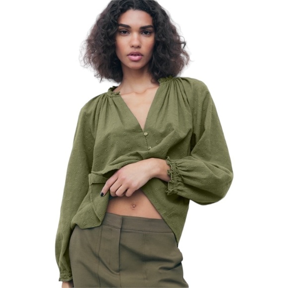 NWT ZARA EMBROIDERED BLOUSE - Picture 6 of 9